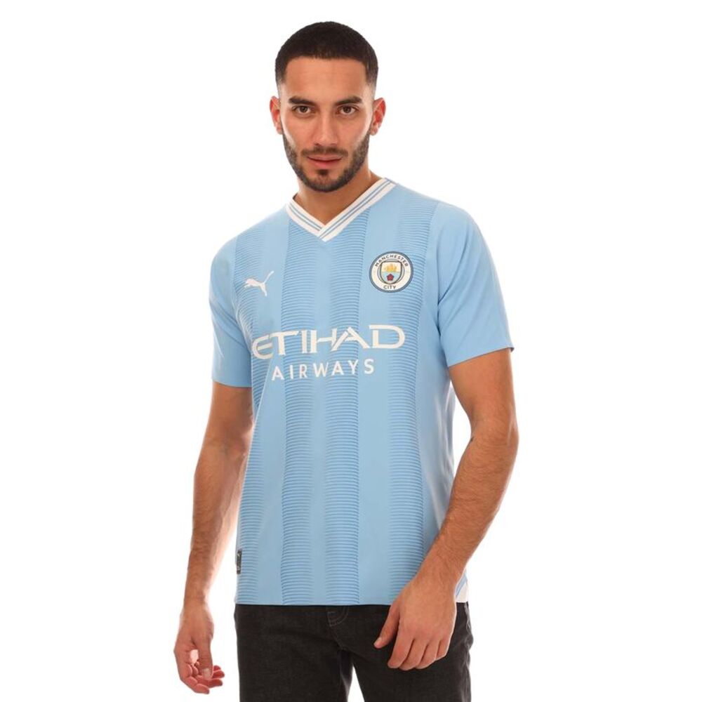 Manchester City FC Mens 2023/24 Authentic Home Jersey / Light Blue